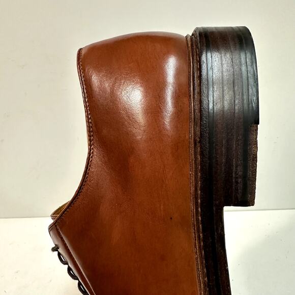 VERY GOOD Grant Stone x J. Crew Ludlow Derby Brown Calf Bench Made 12 D